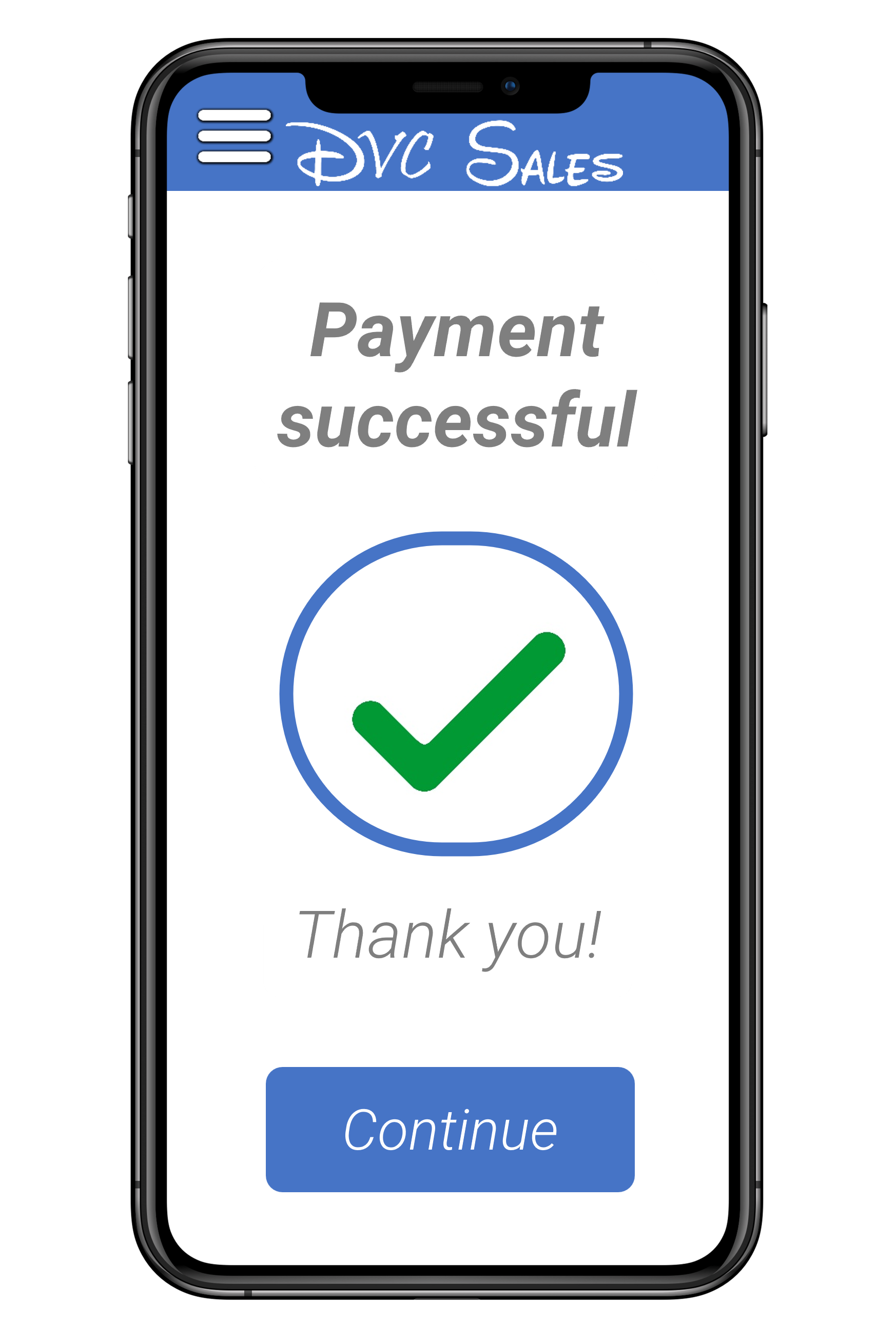 DVC resale deposit payment mobile image